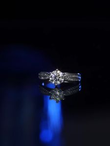 LOVETIA Cincin Berlian Moissanite 1.0 Ct Perak Asli 925 Cincin Wedding Ring Sertifikat GRA BTJZ002
