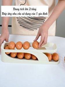 Khay đựng trứng lăn tự động hộp đựng trứng 2 tầng chất liệu nhựa HIPS tiết kiệm không gian tối đa Odela House