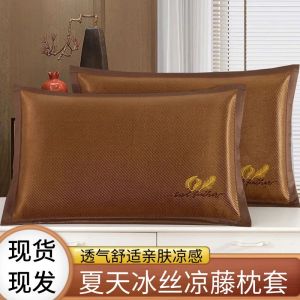 Ice Silk Cool Feeling Latex Pillowcase Pair 48x74 Summer Cold Vine Student Home Use Bedding Single Person Pillow Cover