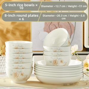 Underglaze Colored Fresh Small Bowls Dish Set Microwave Safe