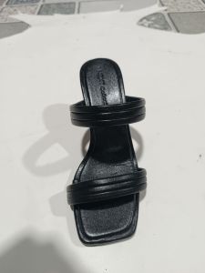 Dép xinh nữ cao gót quai dây nhị sườn bọc 2 lớp gót 7cm mũi vuông