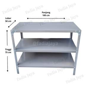 Meja Dapur Rak Kompor 2 Tungku 3 Susun Bahan Full Besi Tahan Karat Lebar 50cm