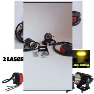 2pcs laser foglamp d2 superbright high low mini driving lampu tembak laser BONUS SAKLAR Lampu Sorot Motor