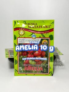 Benih Tomat Mawar Amelia 10 gram Cap Bunga Matahari dataran menengah tinggi biji bibit sayur sayuran buah unggul tomato keriting merah gerigi hydroponik hidroponik