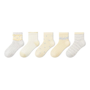 PRIMEET | Summer Light Ballet Style Bow Cotton Socks White