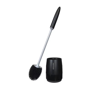 Rugby Shape Silicone Toilet Brush Set Long Handle Soft Bristles 360 Degree No Dead Corner Deep Cleaning Bathroom WC Hygiene Tool