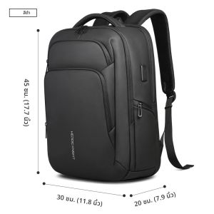 HcanKcan กระเป๋าเป้สะพายหลังธุรกิจหลายกระเป๋ากันน้ำ 17.3กระเป๋าแล็ปท็อปมัลติฟังก์ชั่นขนาดใหญ่ความจุกระเป๋าเป้สะพายหลังกระเป๋าเป้สะพายหลังทำงานกระเป๋าเป้สะพายหลัง