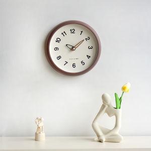 MJK Modern Silent Wall Clock for Living Room Fashionable Cream Style round Shape Home Decorative Hanging Clock Simple Design