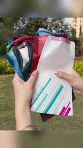 ZEO 700ml Travel Collapsible Folding Drink Water Bottle Sports Kettle Flexible Foldable Drink Water Bag