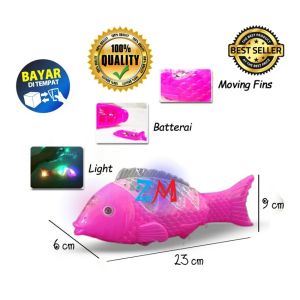 ( BISA COD ) Mainan Ikan Bergerak Bisa Berjalan Menyala & Bersuara Musik Sangat Lucu Dan Unik Cocok Untuk Balita