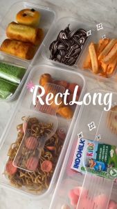 ECER Thinwall Rectangle Long 750ml Kotak Makan Plastik Persegi Panjang Klir Sekat Food Container