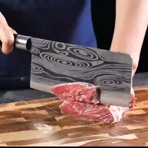 Nipiin Damascus-Style Sharp Slicer & Chopper Knife Set with Rust-Resistant Blade for Kitchen Prep