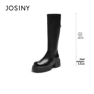 Josiny | Winter Thick Heel New Style Fur Lined Tall Boots
