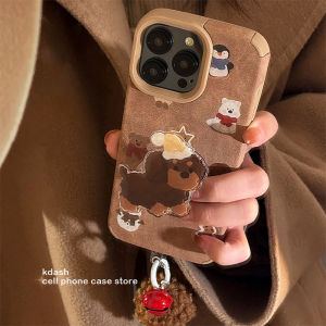 Fall Winter Suede Brown Animal Mobile Phone Case for Xiaomi  Huawei 16Pro 15Promax New 14 Female Mate60 Niche 12Pro Full Cover 11P70