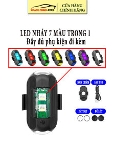 Đèn LED nháy 7 màu nhiều chế độ gắn Ô tô xe máy dùng trang trí hoặc cảnh báo