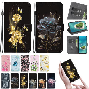 Stand Flip Wallet Case For Xiaomi Redmi Note 13R 13 12 14 PRO PLUS 5G 4G 12S Painted Pattern Leather Card Holder Phone Cover