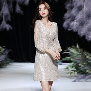 Female Evening Dress Shiny High End Banquet Noble Socialite Unique Prom Luxurious Gown For Women