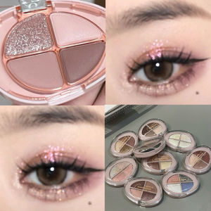 พาเลทอายแชโดว์ HERORANGE 4 สี เนื้อแมทท์ ประกายมุก สีเอิร์ธโทน พร้อมกลิตเตอร์ ติดทนนาน ใช้ได้ทั้งแต่งตาและคอนทัวร์