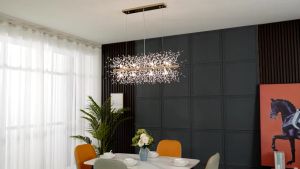 Modern Luxury Chandeliers Dandelion Crystal Snowflake Pendant Light Gold Tricolor Ceiling Light for Living Dining Room Offices