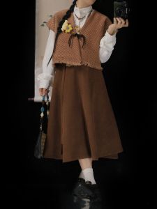 INSLORA Burning Original Tang Improved Hanfu Womens Daily Cropped Broken Skirt Tang Beizi High Slimming Suit