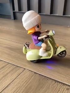 Mainan Motor vespa anak stunt lampu standing music