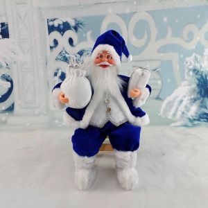 14" Sitting Santa Claus Figurines Christmas Figure Decorations Hanging Xmas Tree Ornaments Santa Doll Toy Collectible Statues