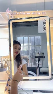 Smart bathroom mirror with LED light LED bathroom mirror rectangular three color light touch control suitable for bathrooms hotels bathrooms bedroom