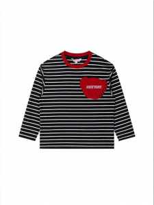 Trendy Childrens Stripe T-shirt Long Sleeve Loose Comfort