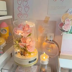 Musik Bunga Buket DIY Susun Mainan Block Flower Music Box Kreatif Untuk Bunga Mainan Musik berputar 360°