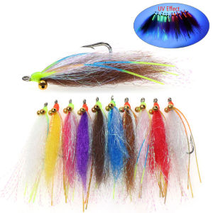 6/10pcs #4 #2 1/0 2/0 Chainbead Eyes Crazy Charlie Fly Barbed Fly Hook Fast Sink Bonefish Permit Tarpon Saltwater Fishing Lures