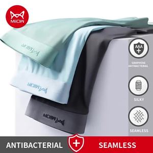 MiiOW 3 Chiếc Ice Silk Graphene Quần Lót Nam Kháng Khuẩn Quần Lót Thoáng Khí L-5XL Quần Lót Nam Dệt Kim Màu Trơn