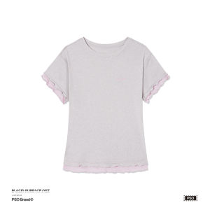 PSO Brand | Contrast Two Pieces Rolled Hem Waist Fitted Short Sleeve T-Shirt