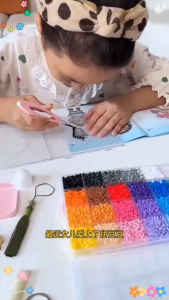 MARD Kids 3D DIY Perler Beads 3D Fuse Beads Kit Craft Kit Beads With Iron For Kids Gift 24Colors 2.6mm Pegboards and Accessories Pixel Art
