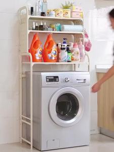 Washing Machine Rack Roller Flip Toilet Rack Upper Bathroom Stretchable Storage Cabinet