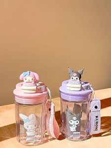 Ly nhựa trong suốt nắp thú Sanrio 420ML. Cốc nước dễ thương chịu nhiệt cho bé HOT TREND chống tràn TVGHousewares