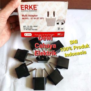 ERKE Multi Adaptor SNI 100% Produk Indonesia - Over Steker Gepeng Body Besar - Colokan Listrik Pipih