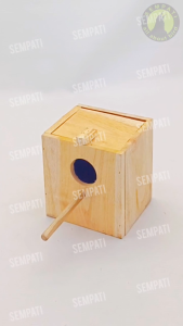 SEMPATI Glodok Finch Vol 2 Glodok Kotak Kayu Sarang Burung Ternak Finch Kenari Emprit Gelatik Pipit Gould Amadine Glodokan Rumah Kayu Polos Sangkar Kandang Wadah Tempat Telur Bertelur Burung Kecil Burcil Nest Box Nest Bird
