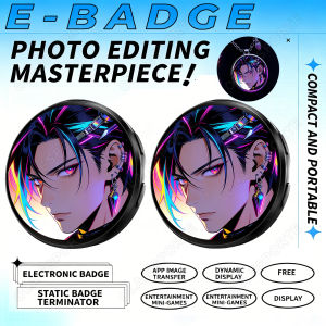 Electronic Badge HD Display Screen Bluetooth GIF Video Playback Touch Screen LED Audible Video Play Dynamic Smart Badge Fans New