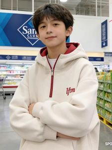 Embroidered Stylish Colorblock Hoodie