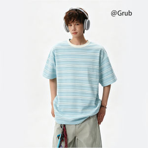 Grace Rub | American Stripe Street Style Youth College Summer T-shirt