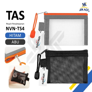 [KN ACC] NANVAN NVN-TS4 TAS POUCH JARING KOTAK PENYIMPANAN KABEL DATA / CHARGER / KOSMETIK / NAME CARD / KOIN RECEH TRANSPARAN