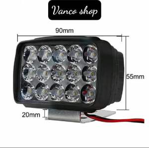 Đèn Pha Siêu Sáng 15LED 12V-36V CS: 30W Đèn Trợ Sáng Cho Xe Máy Xe Cơ Giới Chiếu Sương Mù Chống Nước Đèn Độ Xe