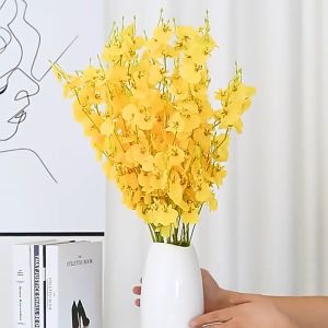 5PCS-Artificial Oncidium Artificial Flower Fake Flowers Home Table Decor