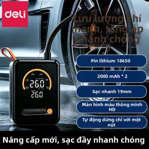 deli | Bơm Khí Ô Tô Thông Minh Kỹ Thuật Số Có Đèn