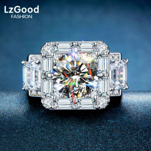 Sang trọng moissanite t-cắt vòng cho nam giới: 18K trắng và vàng kim cương vàng vòng với nhỏ và lớn Carat Stones-Hoàn hảo cho trang phục công sở