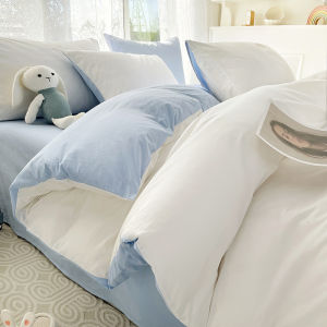 Simple Washed Cotton Bedding Set Non-Cotton Pure Cotton Male Dormitory Spring Single Bed Sheet Cover Quilt Cover Bedding