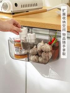 Bathroom Kitchen Cabinet Door Mounted Salt Shaker Storage Box Hanging Rack Plastic Nordic Style Wall Mounted Storage Shelf