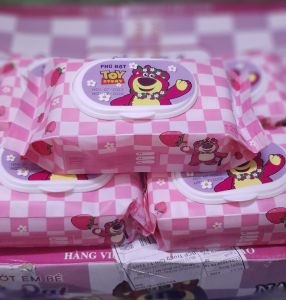 Combo 5 bịch khăn ướt gấu dâu caro 120 tờ