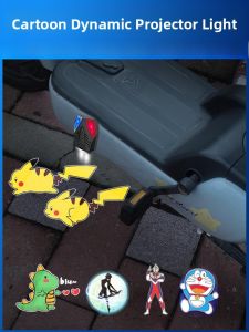 Dynamic Pikachu Projector Light Car Modification Motorcycle Welcome Lamp Childrens Bicycle Tail Battery Gauge Decoration