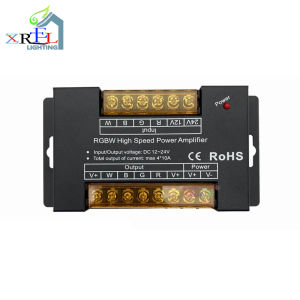 LED RGBW Amplifier Black Iron Shell 40A DC12V-24V 4 Channels Signal Power Repeater For SMD5050 4CH RGB RGBW LED Strip Light Tape